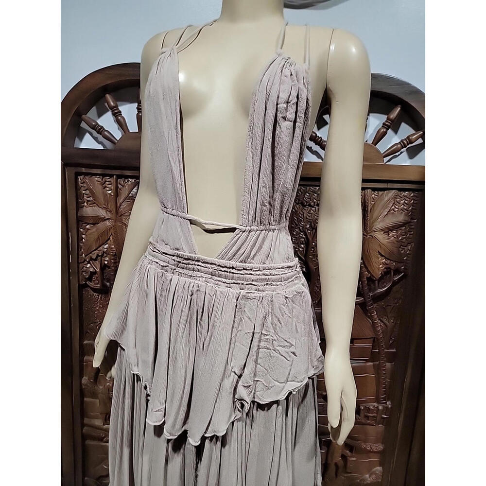 Free People Drop Dead Beauty Size L Lost In A Shell Maxi Dress #CB2 - Picture 5 of 14